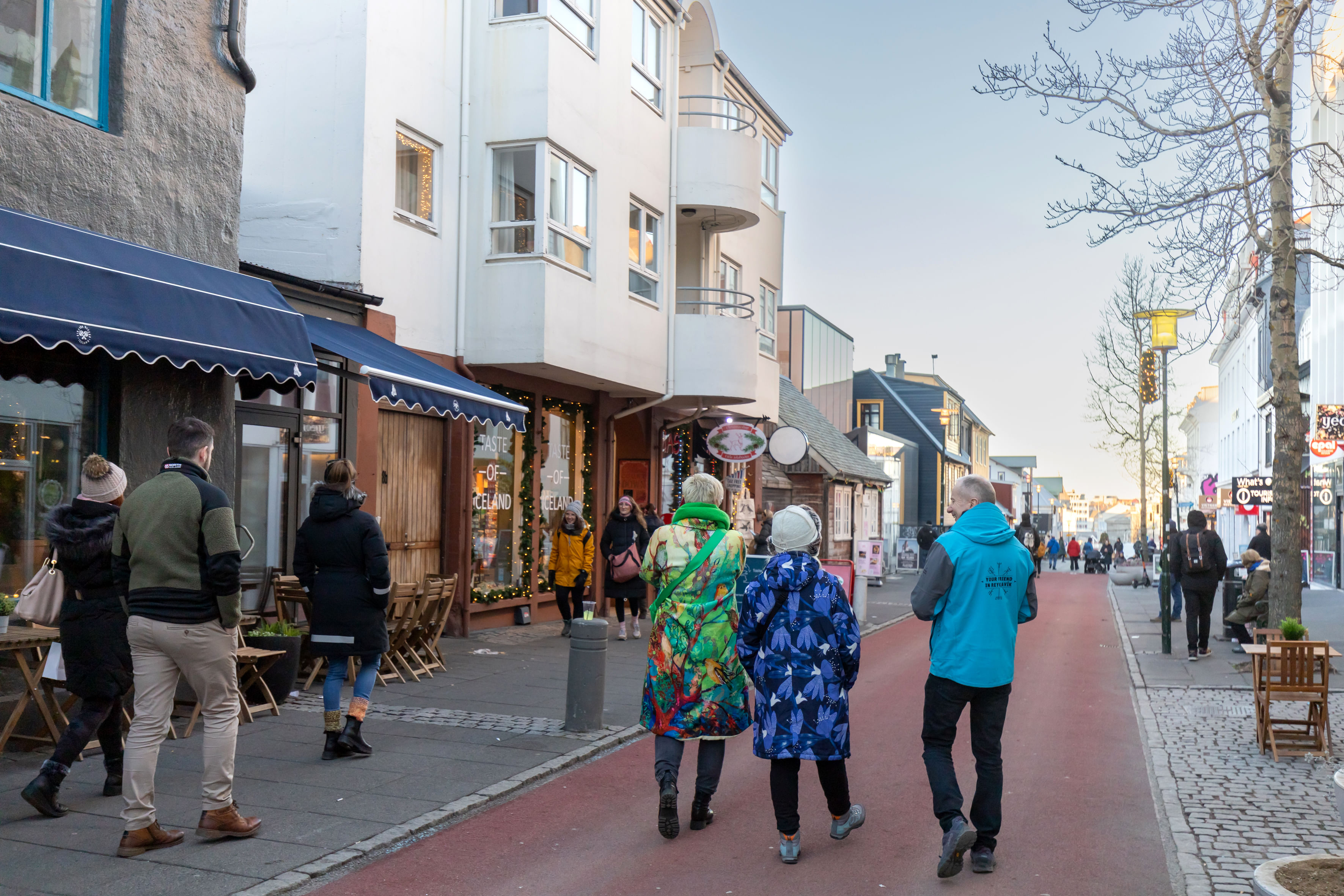 The main shopping street, Laugavegur, during Christmas time