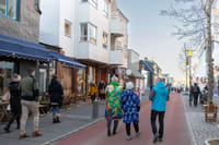 The main shopping street, Laugavegur, during Christmas time