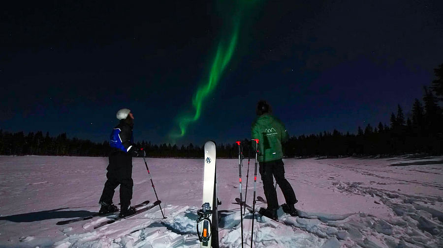 Ski Trekking under the Northern Lights in Rovaniemi