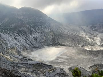 Volcano and Domas Crater of Hot Stony-bubble from Jakarta Lunch