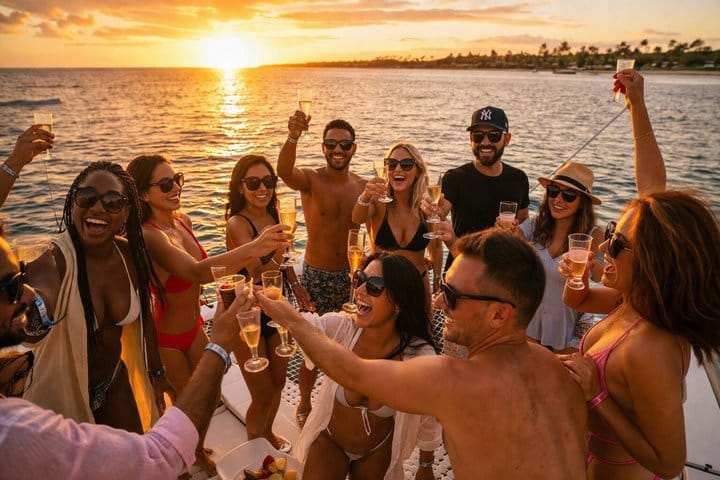 Punta Cana Sunset Party Boat with Lobster and Champagne 9