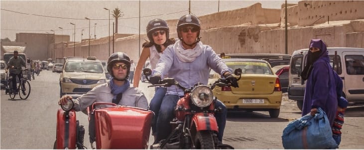 ½ Day: Glamour Marrakech on Vintage Sidecar Moto | Private & Luxury