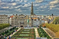 Colorful city of Brussels.