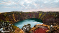 Red volcanic rock at Kerid Crater Lake