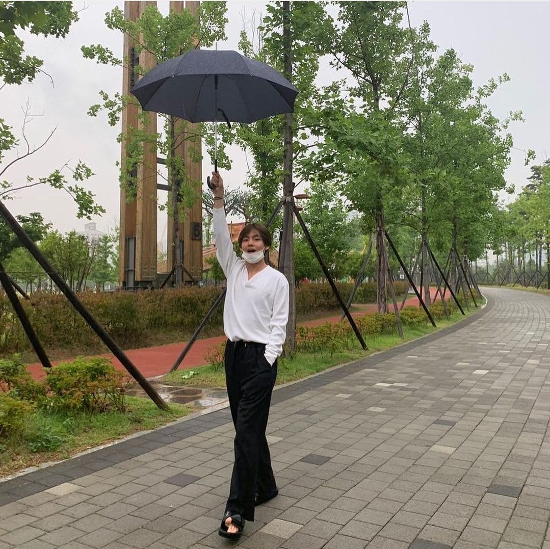 Busan Citizens Park pathway, known for BTS V’s photoshoot location.