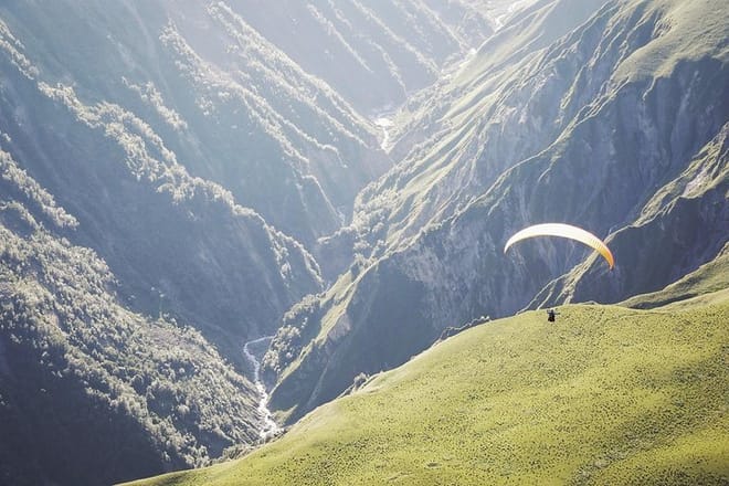Paragliding in Kazbegi