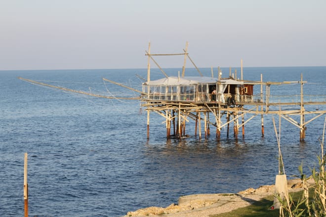 The famous " trabocco" with the boat view