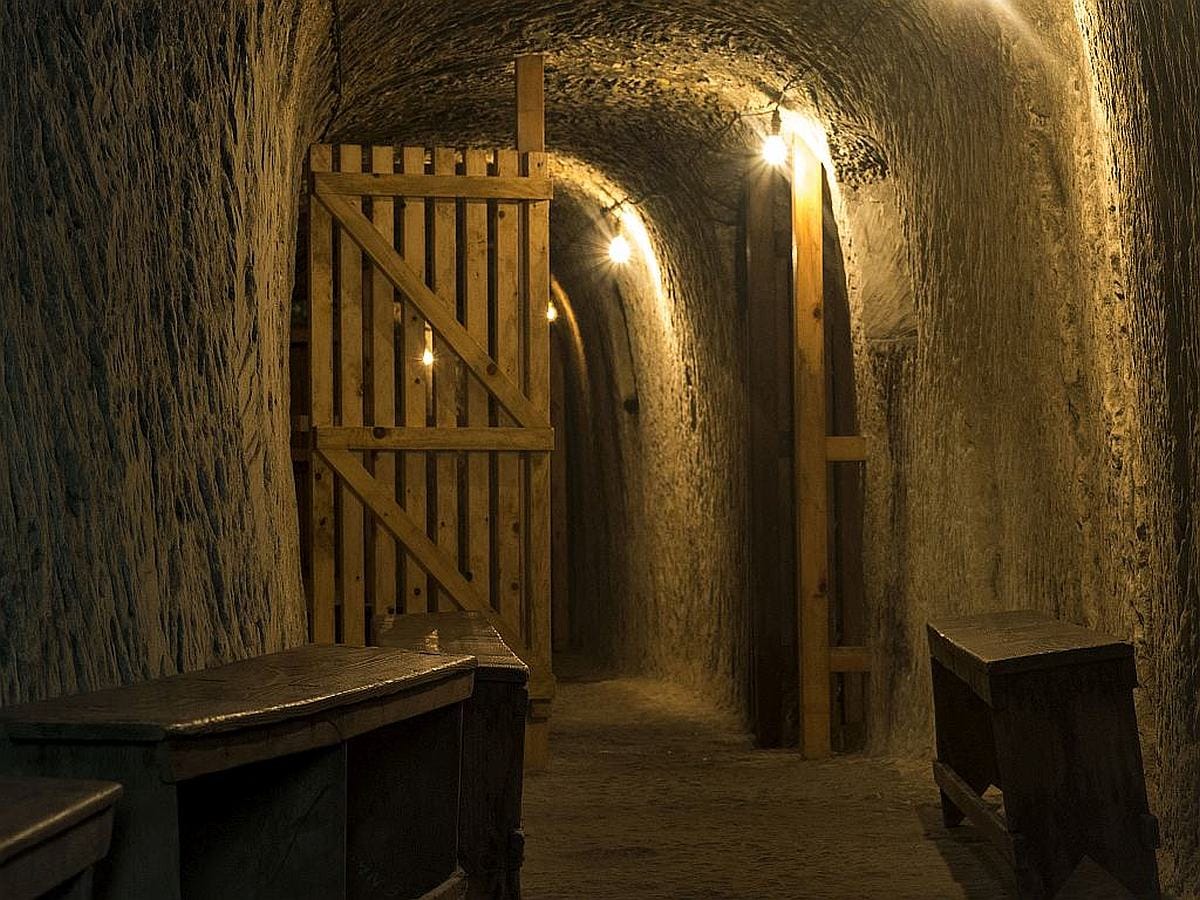 Underground Air Raid shelters in Vittoriosa used duering World War 2