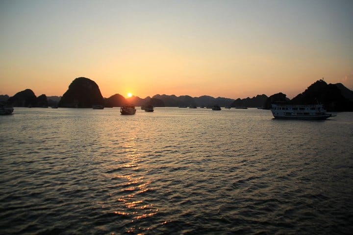 Sunset in Halong bay