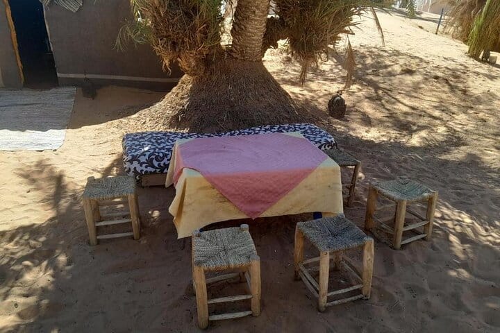 Authentic Desert Oasis Camp In Merzouga Dunes For Overnight