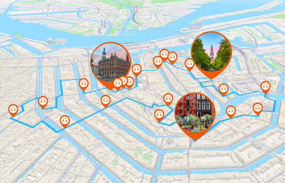 Amsterdam: Audio Guided Walking Tour (3:00 – 21 audio commentaries)