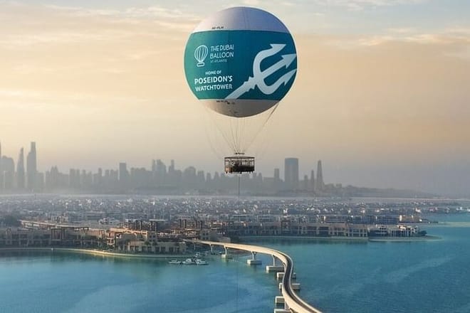 Dubai Balloon Ride tour & Marina Dhow Cruise with Dinner with Private Roundtrip Transfer
