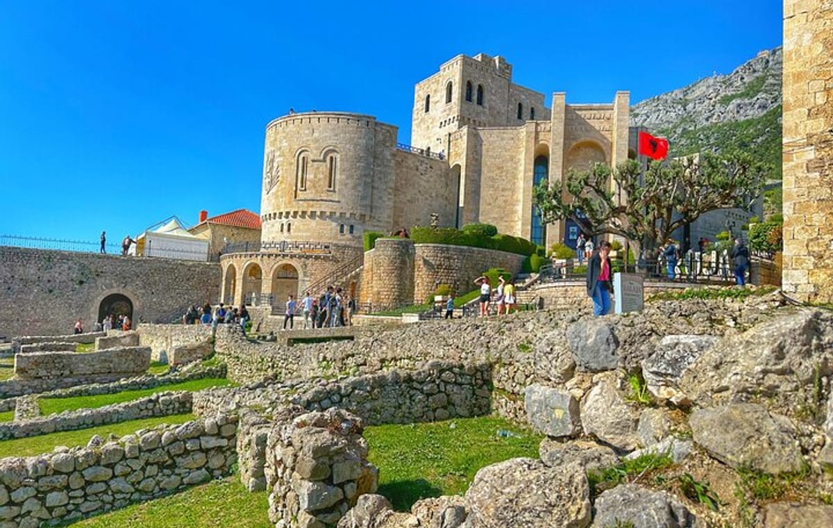 Kruja castle, the old Bazaar & Sarisalltik- Departure from Tirana