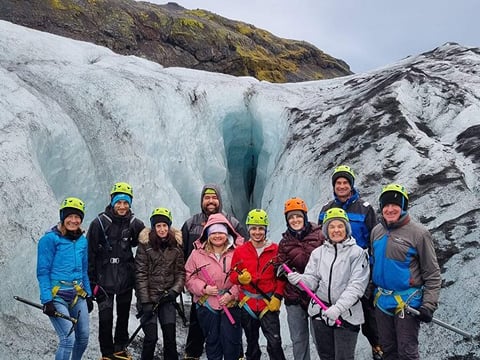 Group photo on the glacier.