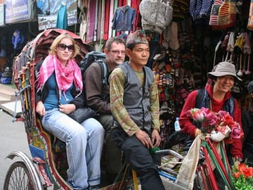 Thamel Rickshaw Sightseeing Tour in Kathmandu, Nepal