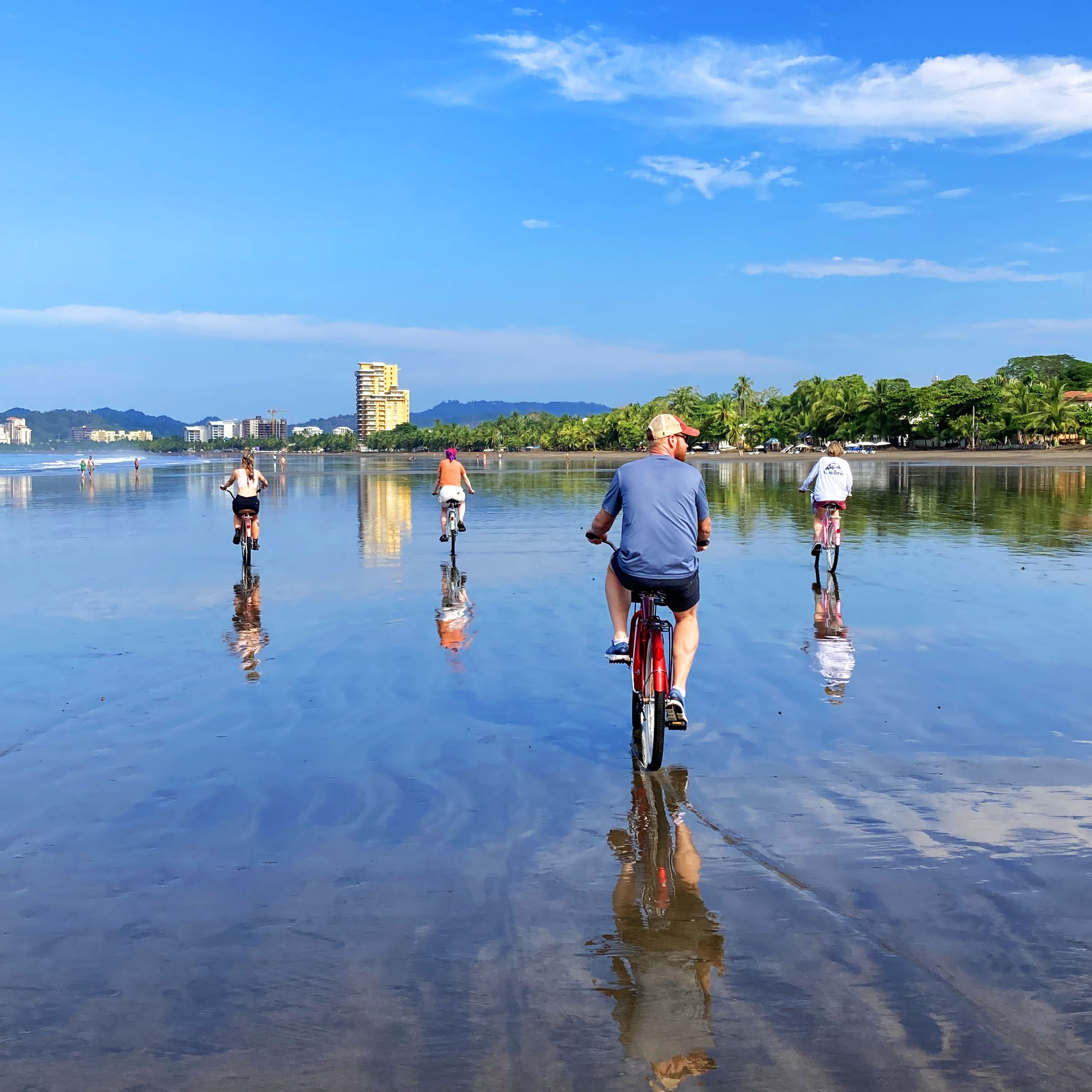 Bikinging the beach in low tide