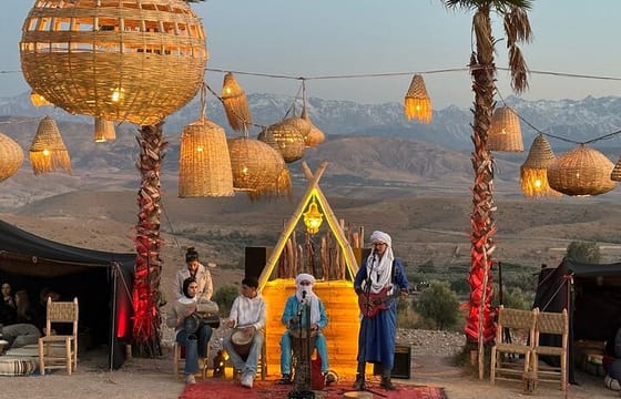Marrakech: Agafay Desert Dinner Show with Sunset Camel Ride