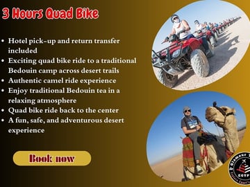 3-Hour Quad Bike Safari Hurghada: Camel Ride & Bedouin Tea