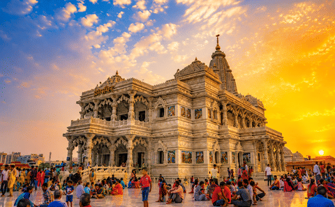 Taj Mahal, Agra Fort, Mathura & Vrindavan Private Day Tour