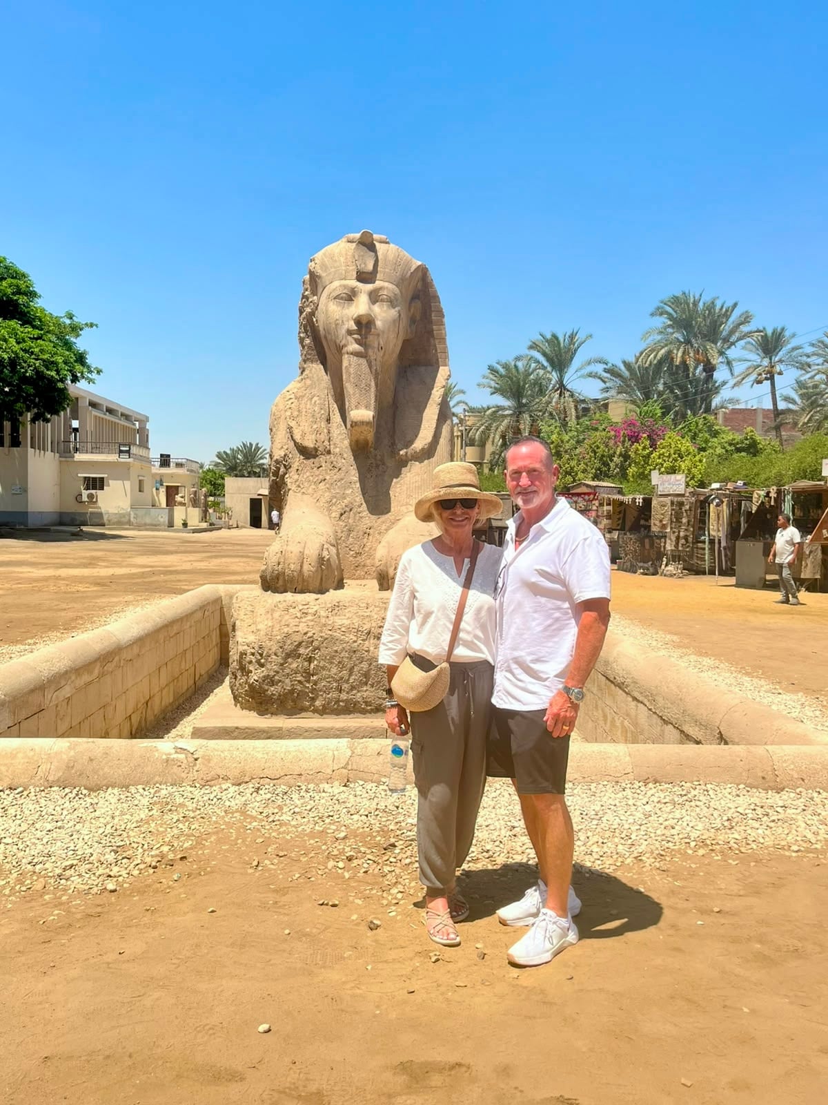 Memphis City, the ancient capital of Egypt, The famous Alabaster Sphinx.