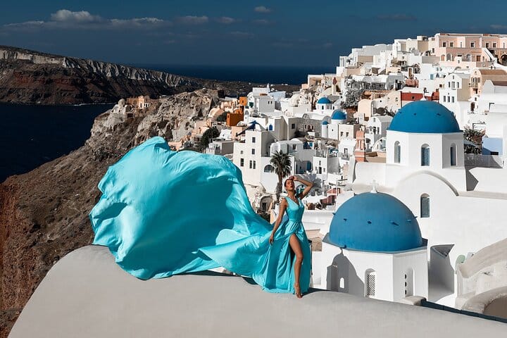 Santorini flying dress photo 2
