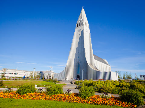 Hallgrímskirkja church at the capital of Iceland - Reykjavík