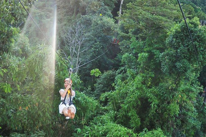 PHUKET-PHANG NGA: Full Day White water Rafting -Zipline 150 M.- Waterfall-Lunch 6