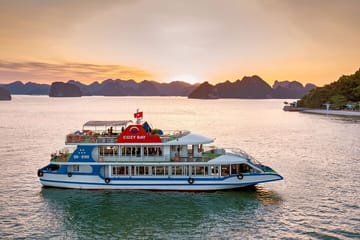 1-Day Halong Luxury Cruise,Buffet Meal,Sunset Party,Cave & Island