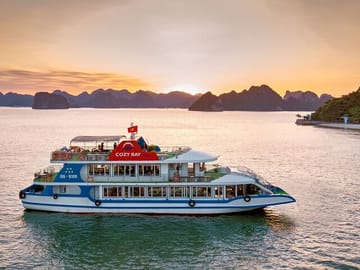 1-Day Halong Luxury Cruise,Buffet Meal,Sunset Party,Cave & Island