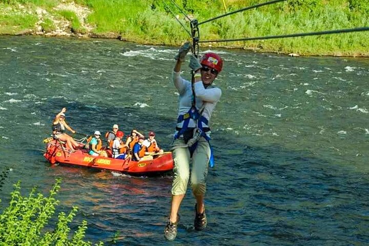 Canyoning Rafting and Zipline Adventure from Side