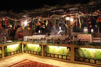 Buffet style dining with live cooking stations