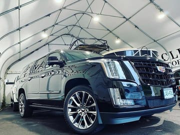Black Cadillac Escalade ESV 7 seater is extreme luxury and class.