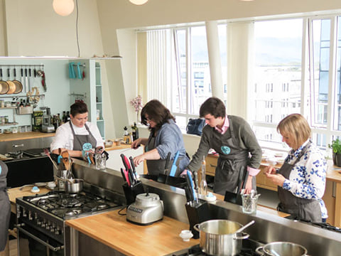 Salt Eldhus cookery school kitchen area