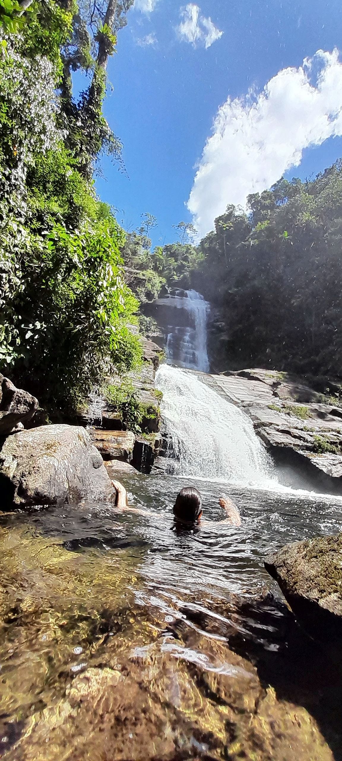 Day hike: Melancia Waterfall, swim at 3-Tier Falls in Atlantic Rainforest