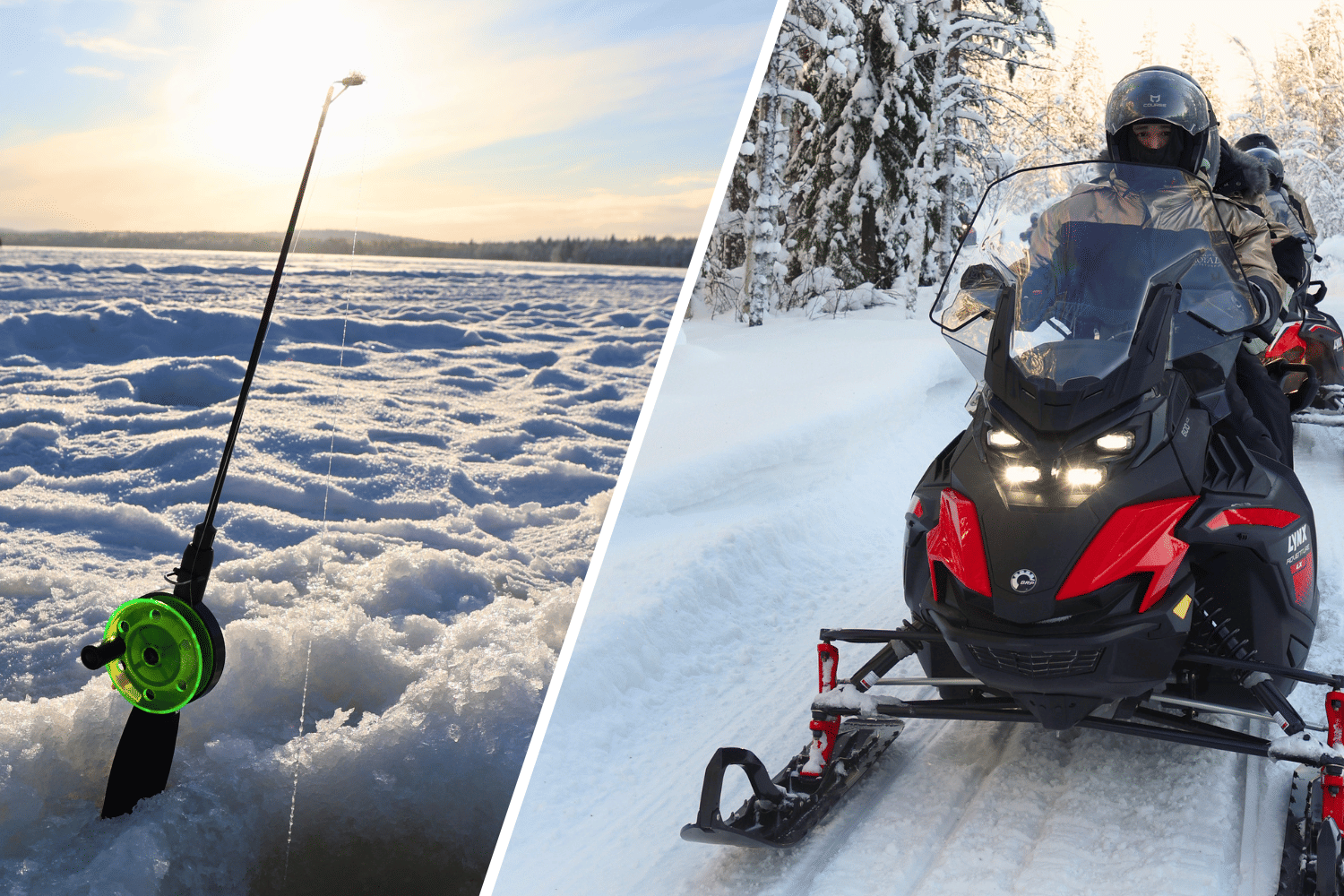 Snowmobile and Ice Fishing Experience