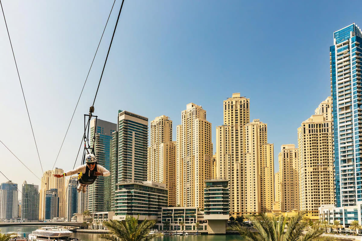 Dubai : XLine Marina, Experience the World’s Longest Urban Zipline!