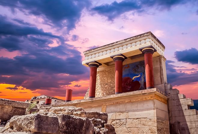 The North Portico in Knossos, Crete, Greece