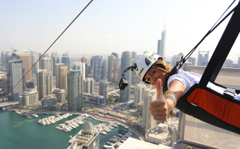 Zipline Adventure Over Dubai Marina with Private Transfers