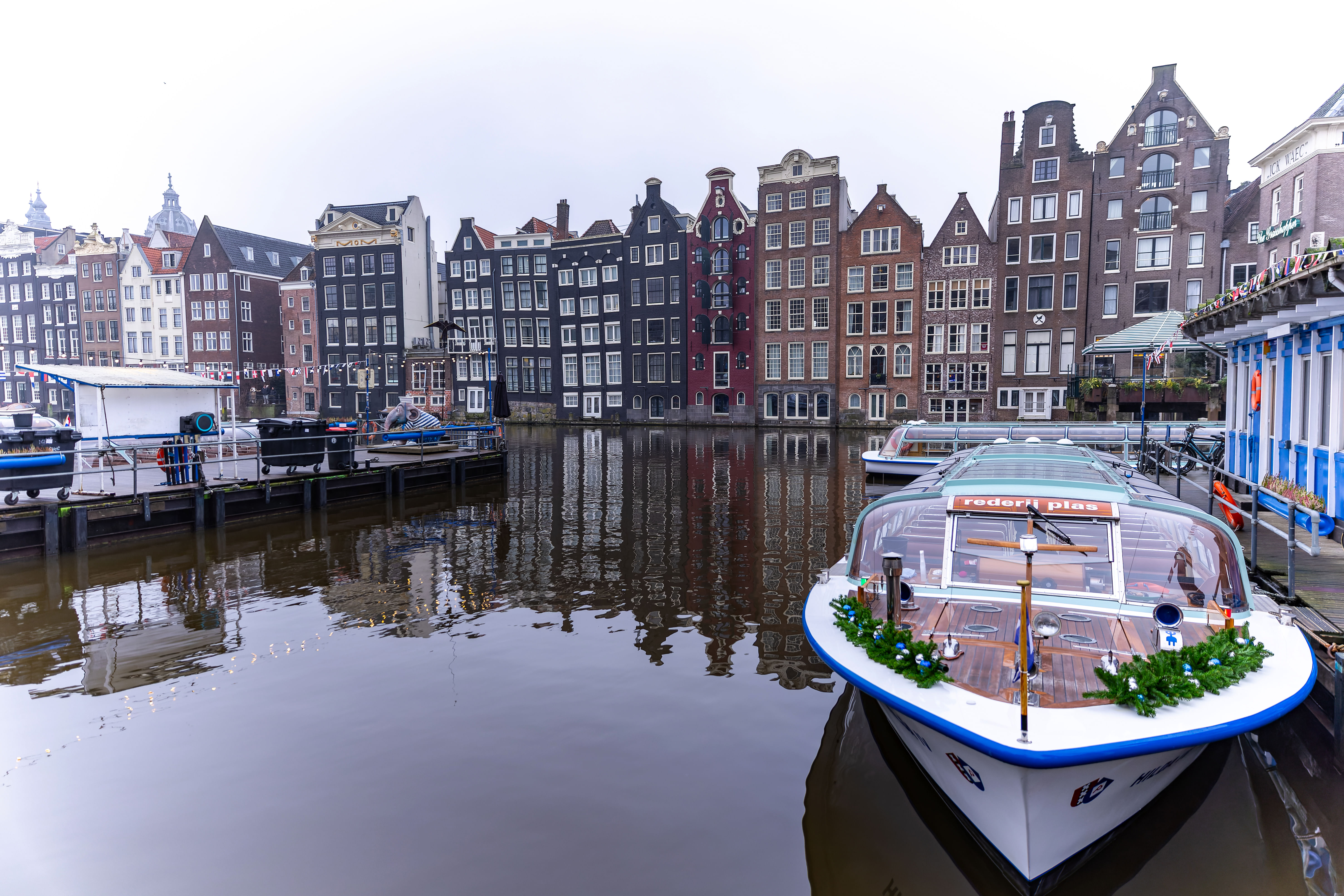 Amsterdam City Center with Canal Cruise boat