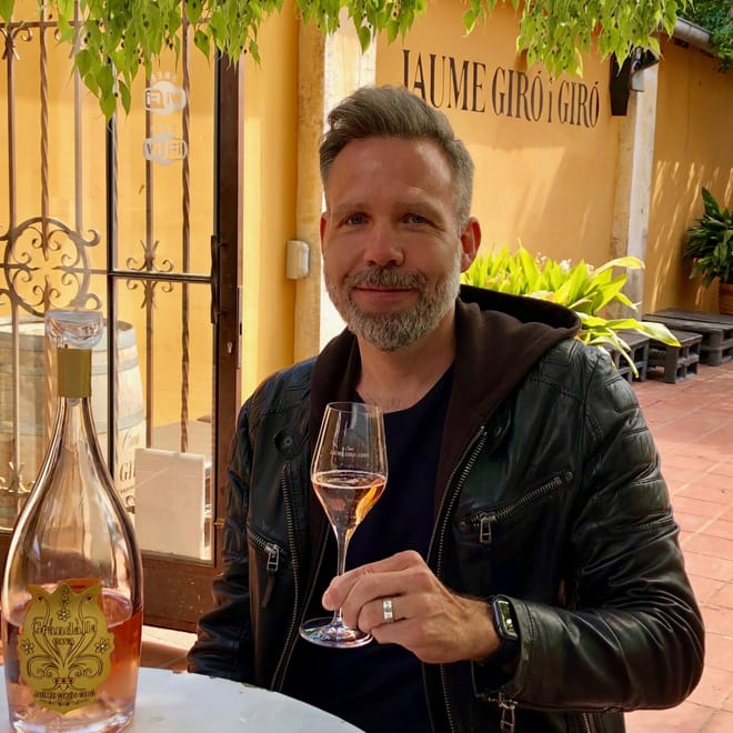 Tour guide Michael enjoying a glass of local Champaign