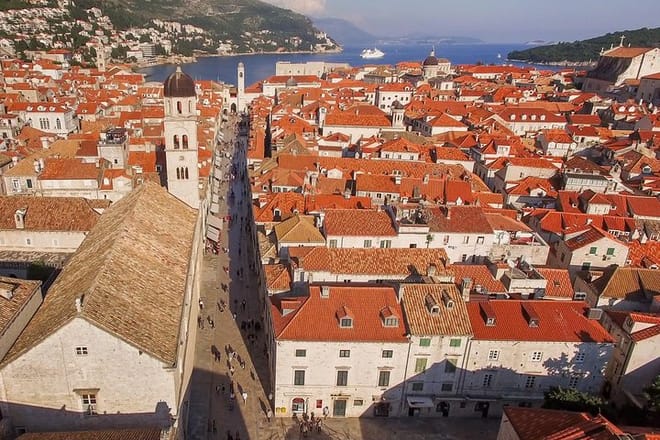 Stradun street, Dubrovnik's main avenue - the view from above