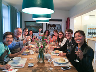 Enjoying good food at Salt Eldhus cookery school
