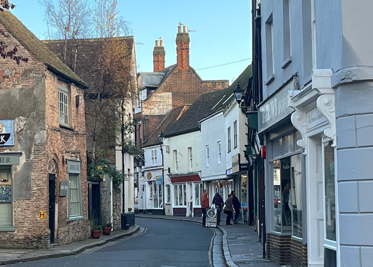 A street of old houses in the Cinque Port town of Sandwich