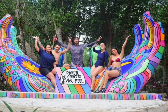 Aventura en cenote Yaxmuul Ceremonia y rapel del chamán maya