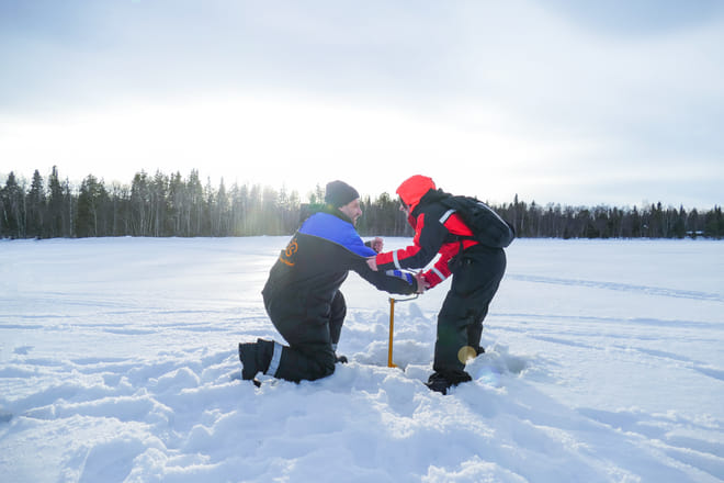 Arctic Ice Fishing by Snowshoe 4