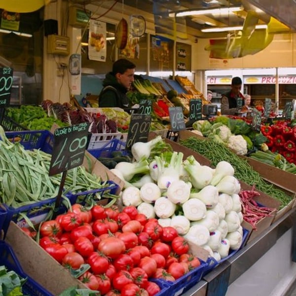 Fresh produce at a market in Rome