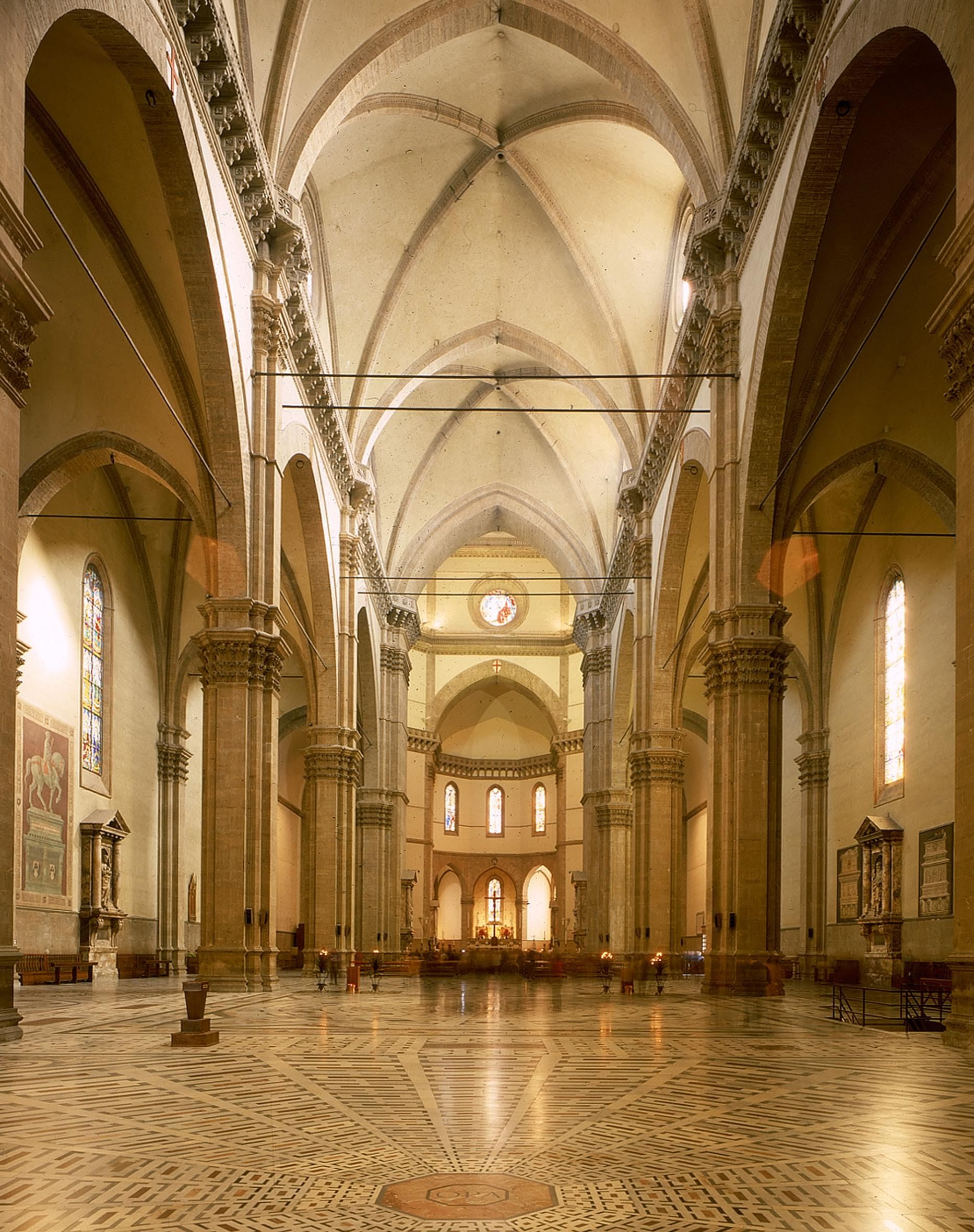 Internal view of the central nave of the Santa Maria del Fiore Cathedral
