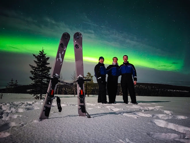 Ski Trekking under the Northern Lights