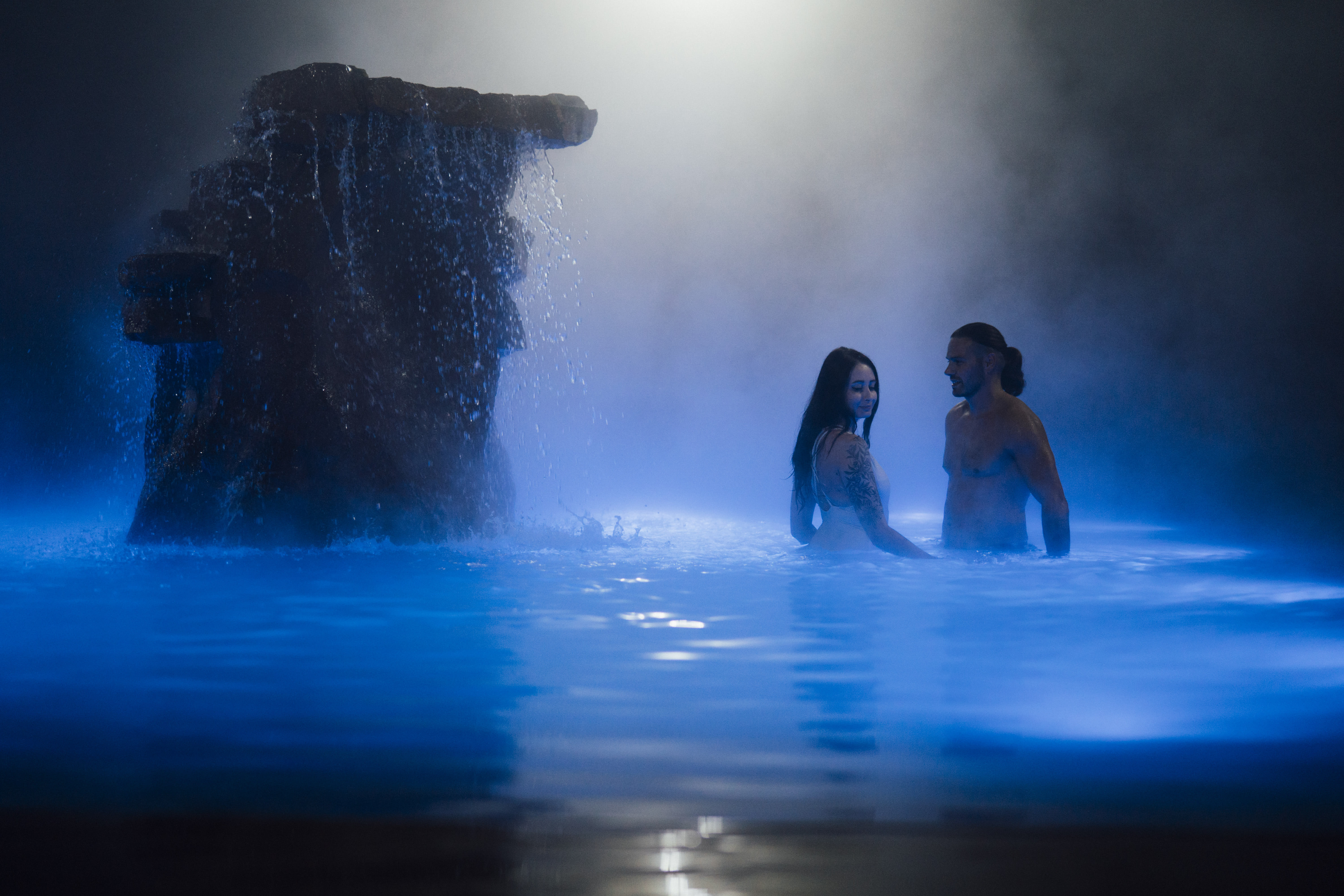 Gorący Potok thermal pool night atmosphere — natural geothermal water outdoor baths Poland