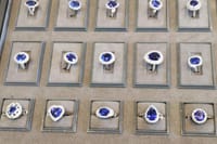 Tanzanite Rings on Display